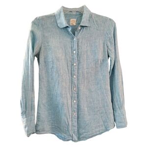 J. Crew Women's Light Teal Long Sleeved 'The Perfect Shirt' - Size XS